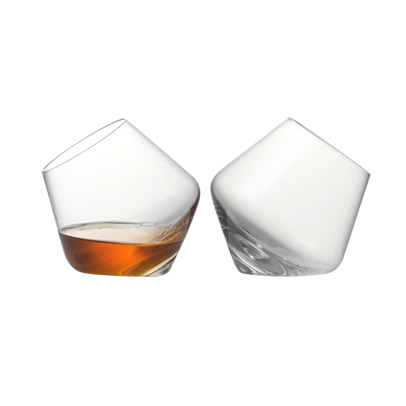 Set Van 2 Loodvrij Glas Stemless Tumbler Voor Roly-Poly Glas Whiskey Glazen Voor Bar Vriend