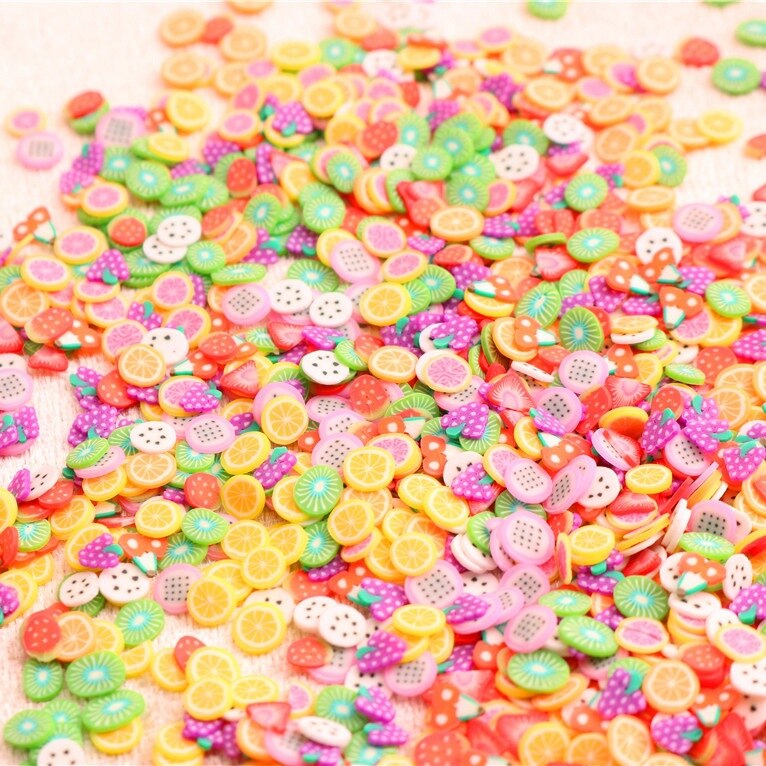 10g Fruit Slice Clay Sprinkles Filler Supplies Lemon kiwifruit for DIY Nail Beauty Decoration Toys for Children Kids