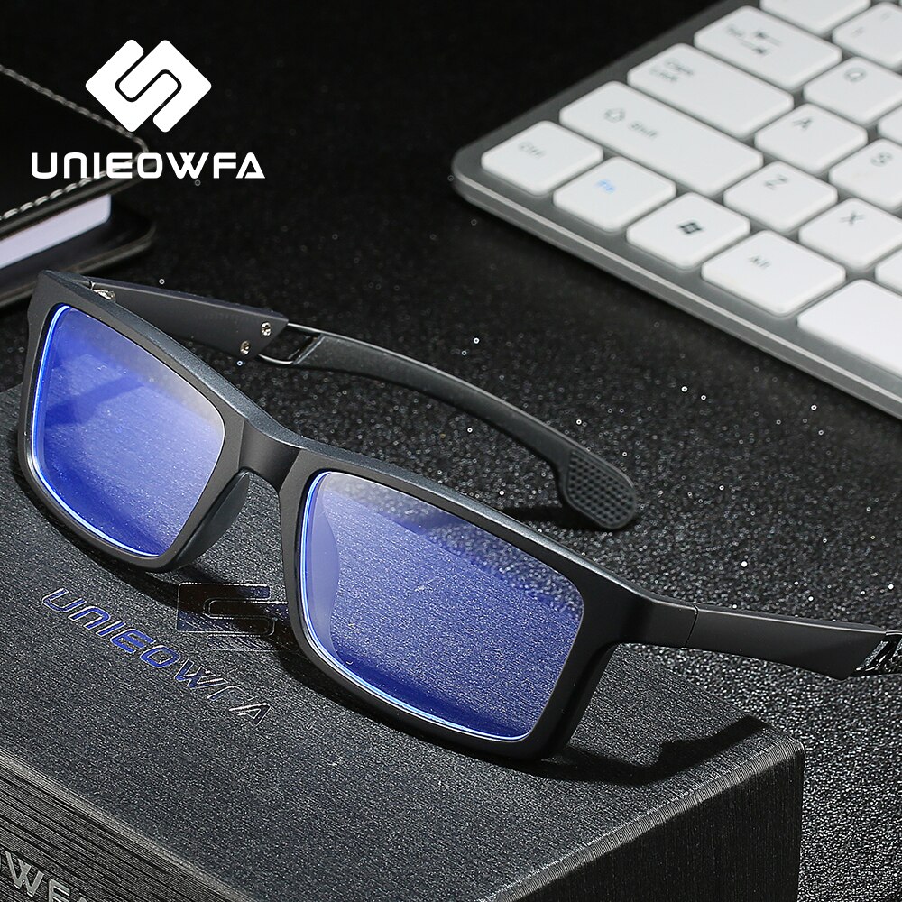 Computer Gaming Glasses Men TR90 Sport Anti Blue Light Blocking Eyeglasses Radiation Protection Eyewear Anti Blue Ray Clear Lens