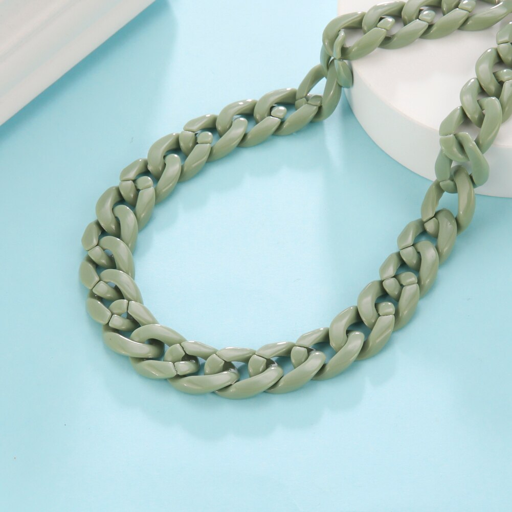 Skyrim Boho Women&#39;s Neck Chain Black Acrylic Choker Necklaces for Girls Korean Party Jewelry Valentine&#39;s Day: Pea Green