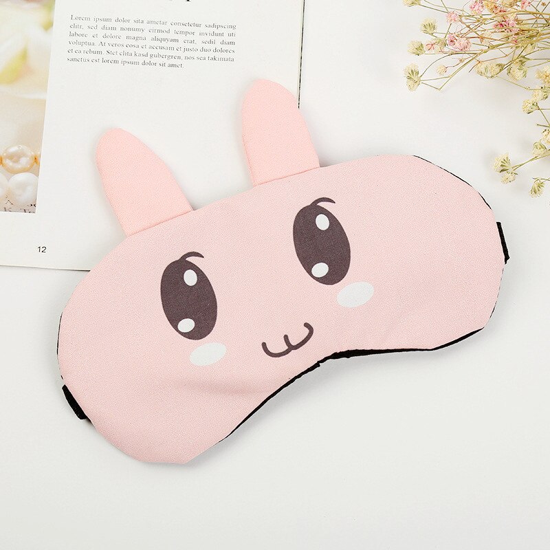 Cartoon Sleep Eye Mask Cute Funny Animal Eye Cover Sleeping Mask Kids Eye Shade Band Blindfolds Sleep Aids Travel Rest Eyepatch: Pink