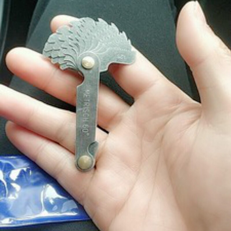 Practical 60 and 55 Degree Screw Thread Gage Gauge Metal Folding Measuring Tool Metric & Whitworth Pitch 20 Blades Fast