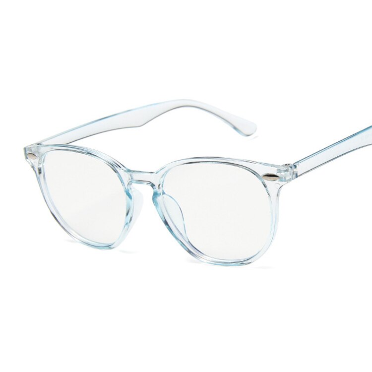 Gafas transparentes con monturas de óptica falsa para mujer, lentes transparentes para miopía, gafas para ordenador: Trans  Blue