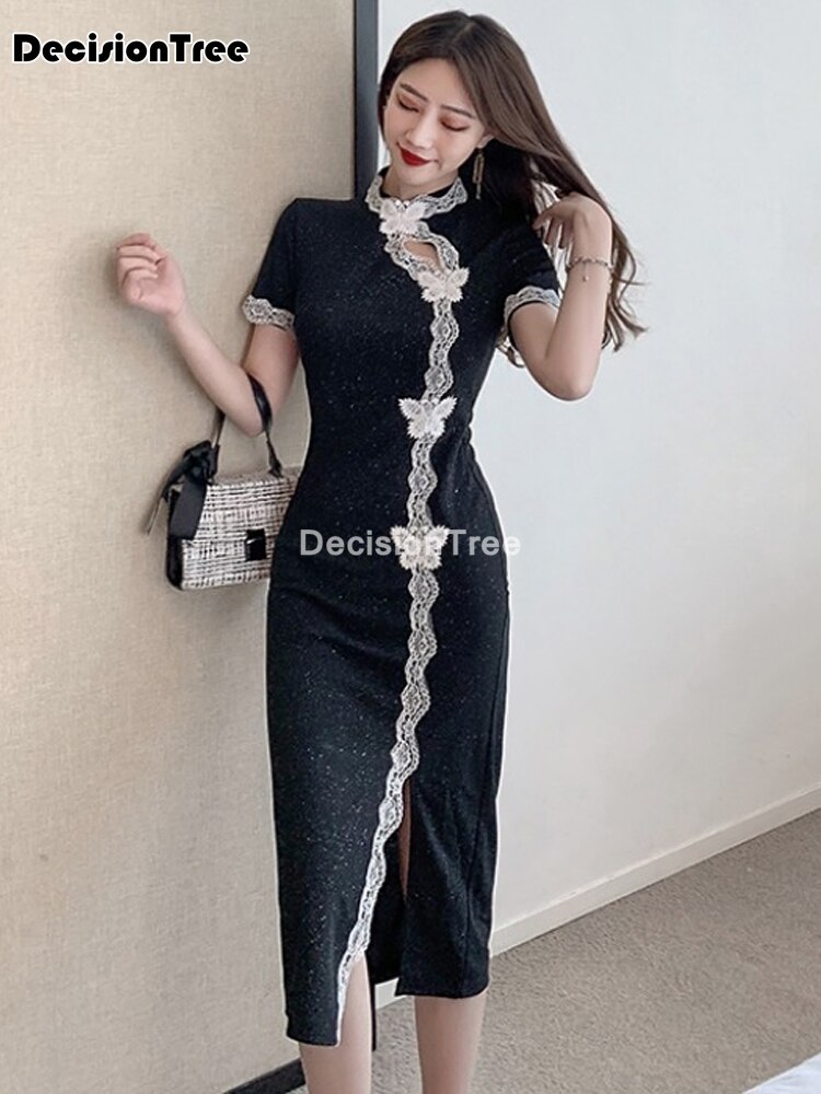 sexy women dress cheongsam novelty vintage chinese mandarin collar qipao evening party dress vestidos cheongsam dress