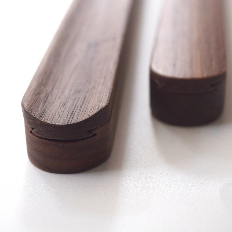 Wooden Life Minimalist Chop Sticks Black Walnut Solid Wood Chopsticks Set with Box Case Portable Outdoor Travel