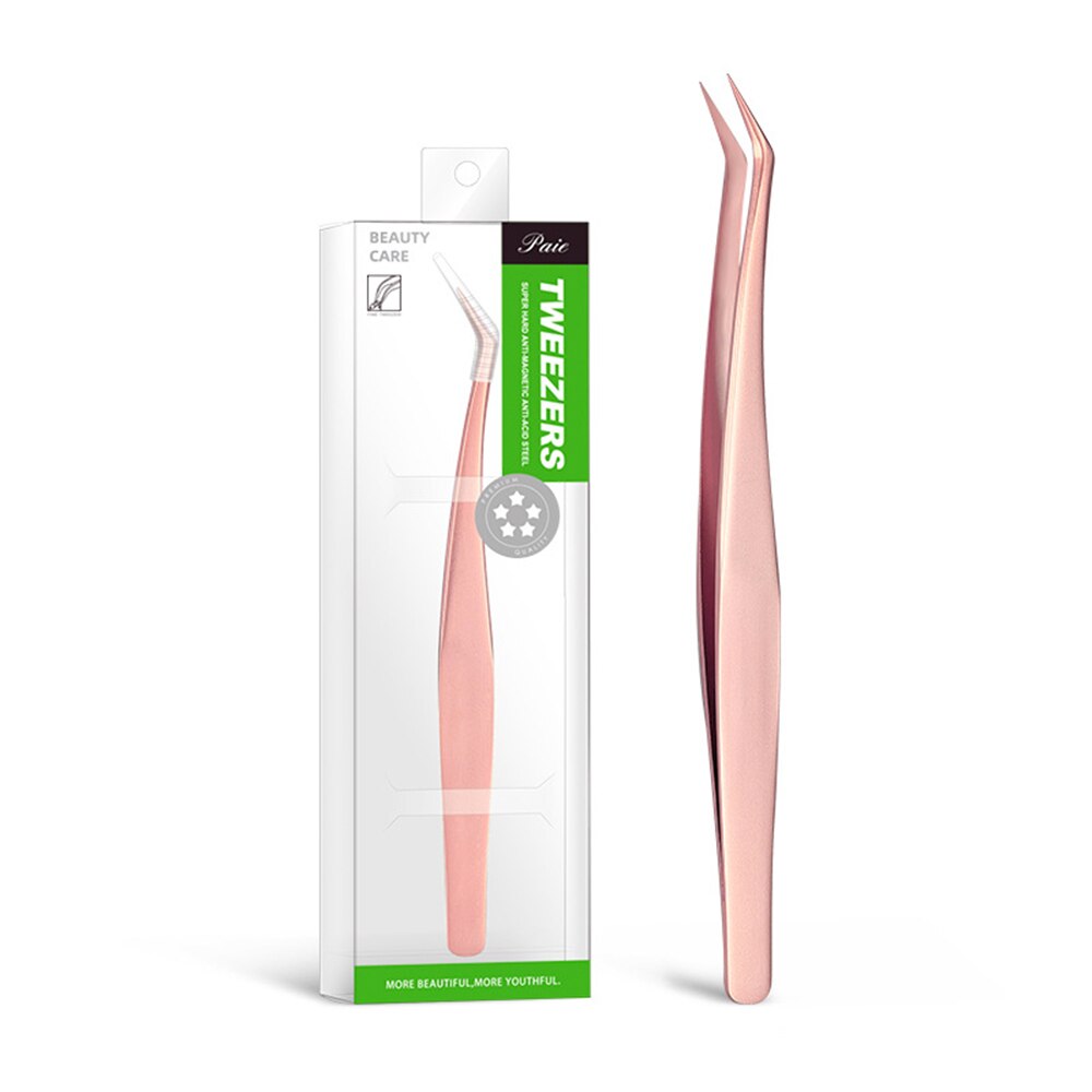 Rvs Wimpers Pincet Professionele Voor Wimpers Extension Gold Decor Anti-Statische Wimper Tweezer Make-Up Tools: Rose gold 03