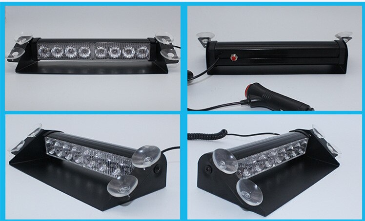 Universal 12v 8 led-blits fyrlykter strobe varsellys varebil lastebil  s2 front suger burst blits høyeffekt lyse lyn