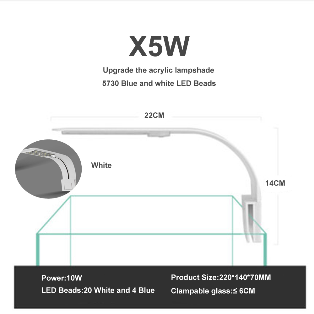 Aquarium Licht Eu Plug Vis Tanks Licht En Aquarium Led Licht Aquarium Geplant Clip-On Led Aquarium Slanke Water-Proof: green