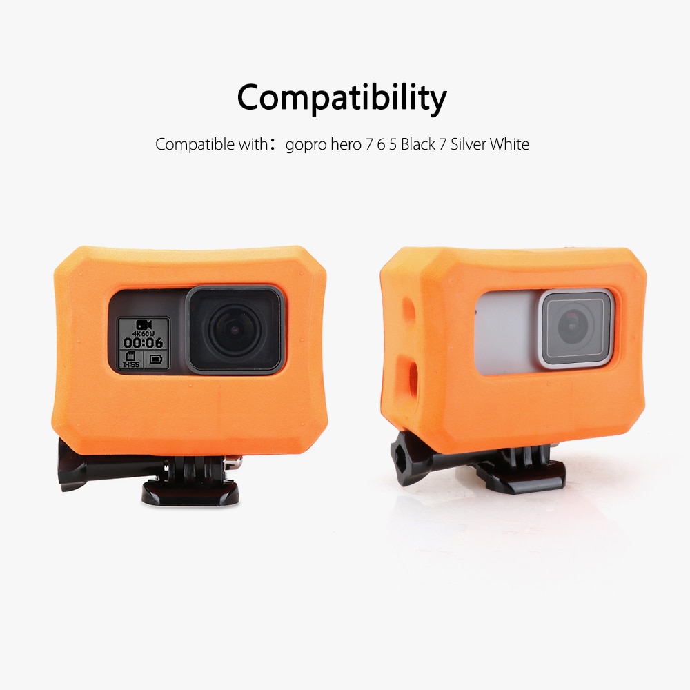 Vamson pour Go pro étui de protection Orange flotteur housse pour GoPro Hero 7 6 5 noir 7 argent blanc étanche étui accessoire appareil photo