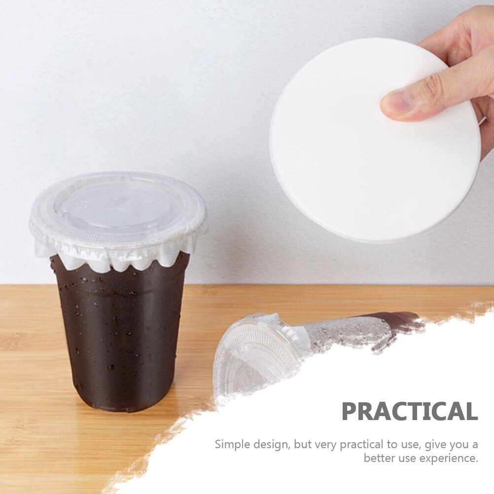 500Pcs Round Shape Leak Proof Paper Films Coffee Spill Proof Gasket Leak Proof Paper Films