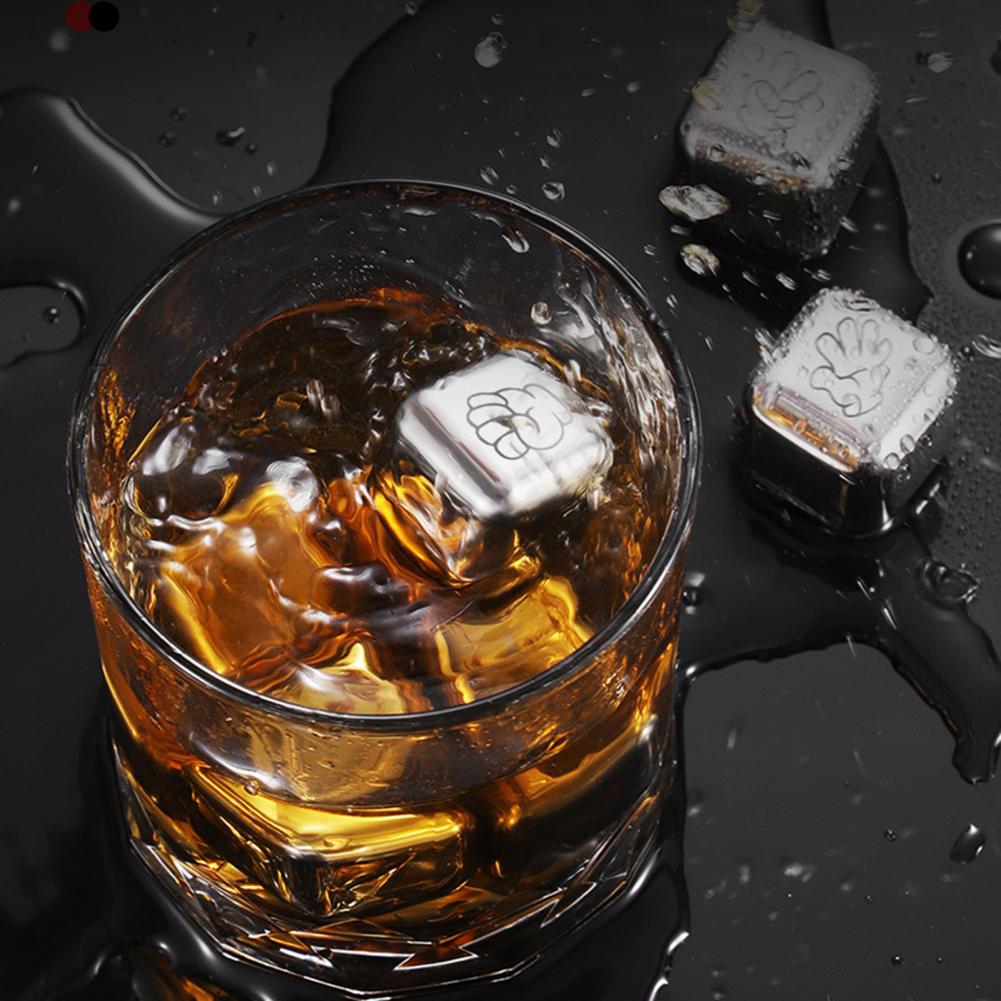 Ice Cubes Anti-defamation Reusable Stainless Steel Quick Cooling Whiskey Chilling Stones for Bar Metal Quick-frozen Ice Cubes