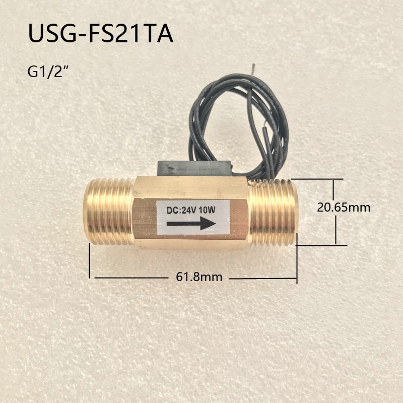 USG-FS21TA Flow Sensor Switch Reed Switch Brass Gravity Sensor Switch 1.5-12L/min DC24V 10W 2 wire Saier Sensor iSentrol