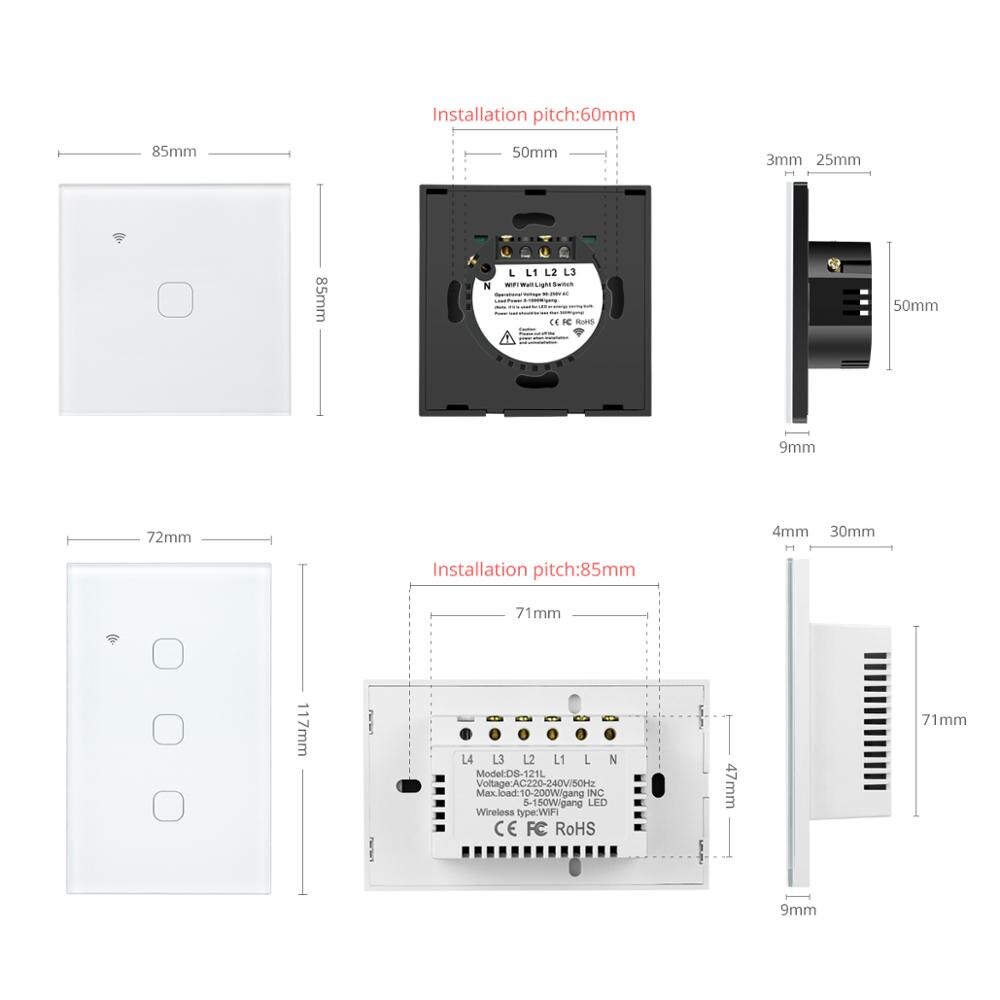 Tuya Alexa Wifi App Smart Wifi Google Home Licht Schakelaar 110V 220V Eu Us Type Neutrale Draad Is nodig