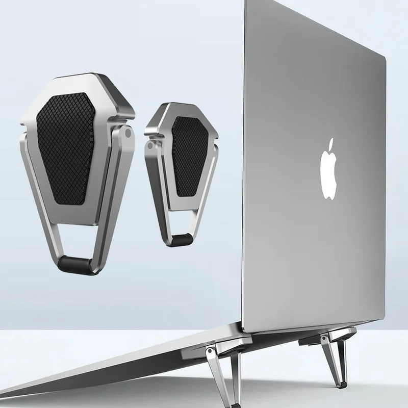 Metalowa składana podstawka pod laptopa Antypoślizgowa podstawa wspierająca Macbook Pro Air Lenovo Thinkpad PC Laptop Mini Cooling Holder Feet