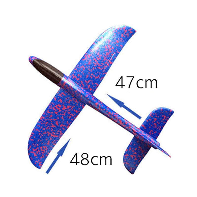 48Cm Hand Throw Lighting Up Flying Glider Plane Glow In The Dark Toys Foam Airplane Model Led Flash Games Toys For Children- Red