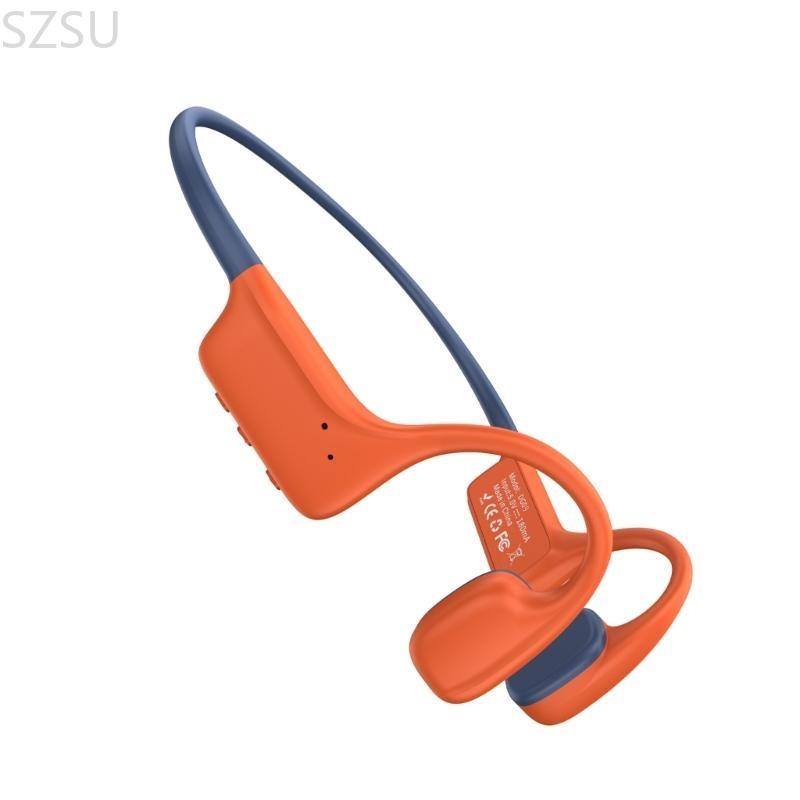 Cuffie szsu ad alta capacità con conduzione ossea compatibili con bluetooth, impermeabili per sport acquatici: Rosso