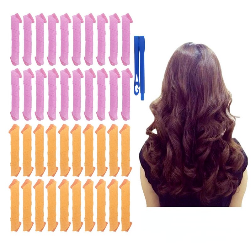Rizos redondos en espiral, rulos mágicos para el cabello, en forma de caracol, no en forma de onda, suave