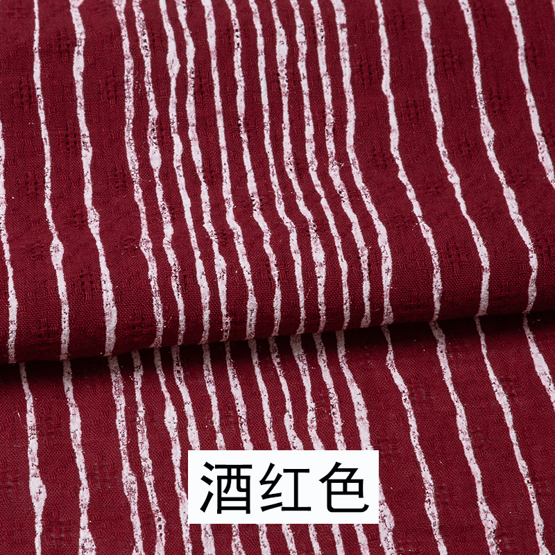 Bredde 55 "forår og sommer stribe jacquard stof baby bomuldsmateriale til tøj og bukser stof: I rødt