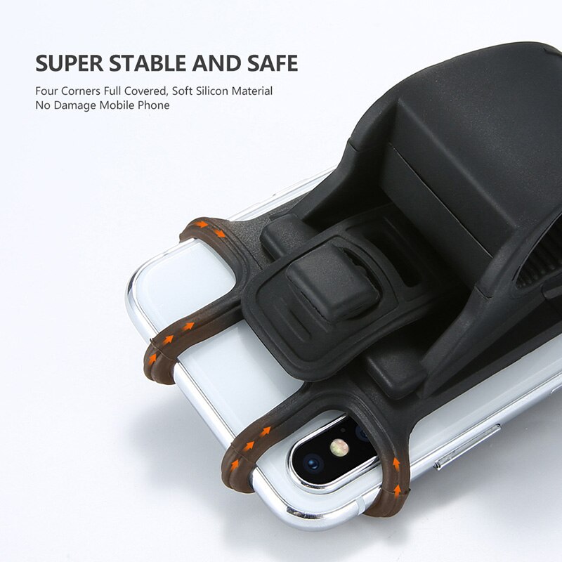 Universal cykeltelefonholder silikone skridsikker styrmontering beslag klip gps stander udstyr samsung iphone huawei  rr7272