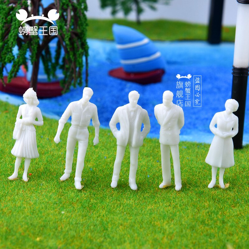 100pcs/lot 1:50 1:75 1:100 1:150 1:300 scale model people white plastic unpainted figure for Architecture train layout