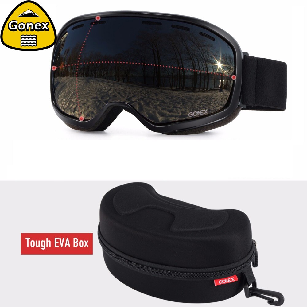 Gonex OTG Ski Goggles Snowboard Skiing Eyewear Glasses Men Women UV400 Protection Double Spherical Lens for Winter Sport