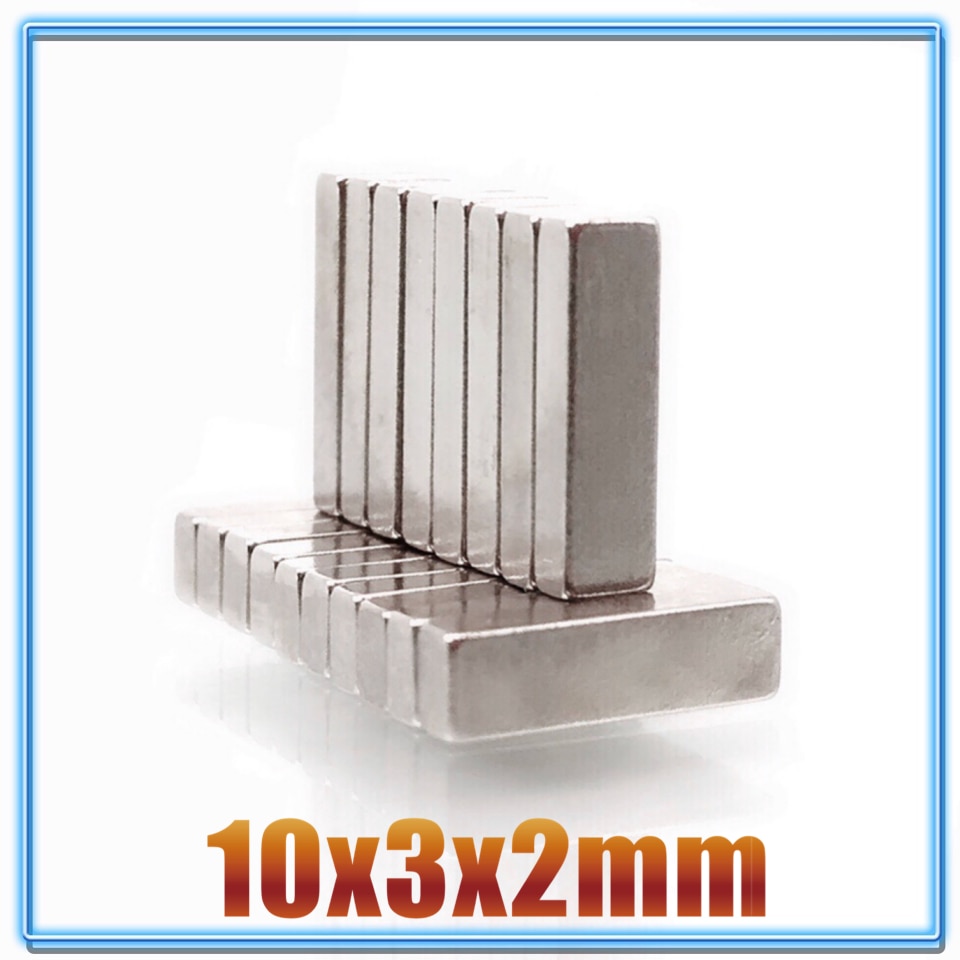 20/50/100/500/1000Pcs 10x3x2 Magnete Al Neodimio 10*3*2 Magneti al neodimio Block Super Potente Forte Magnetico Permanente imanes Blocco