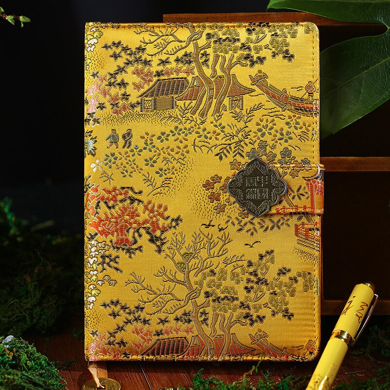 Cahier de notes classique de Style chinois, bloc-notes sculpté, bloc-notes brocart du Dragon chinois , à la , d'affaires, feuilles de 50: 13
