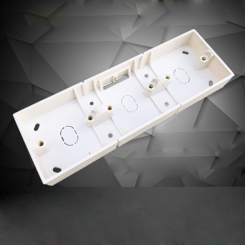 PVC Flame Retardant 86 Type Universal Wire Junction Box Wall Switch Socket Mounted 3-Gang Bottom Box 258*86*34mm