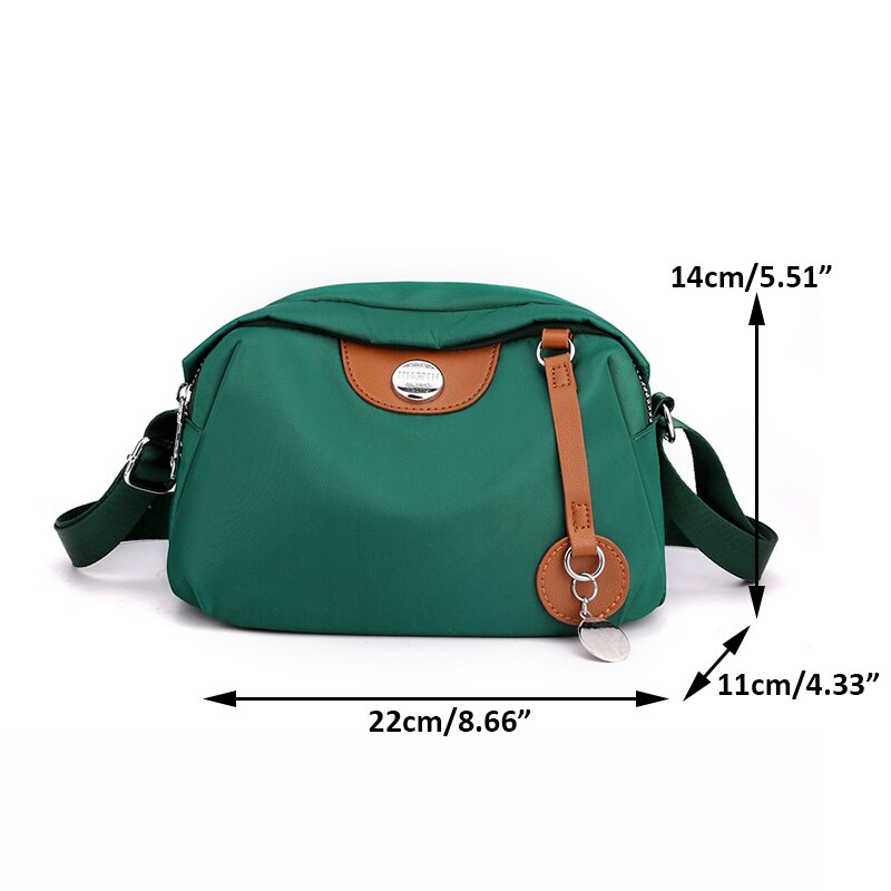 Nylon dames waterdichte grote capaciteit crossbody tas casual effen kleur messenger schoudertas