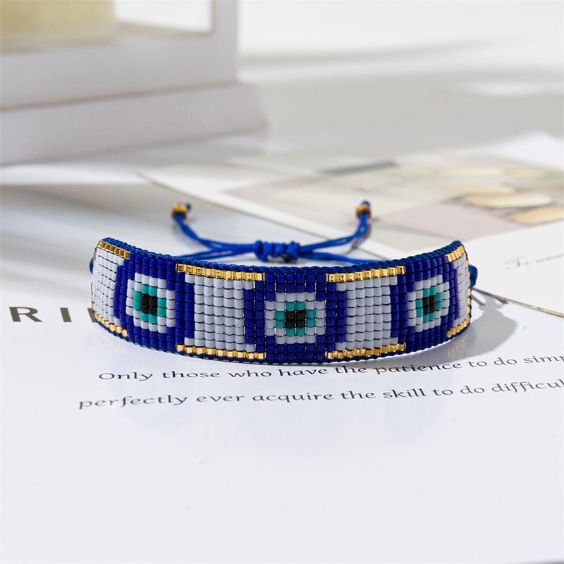 Bluestar Turkish Boze Oog Armband Voor Vrouwen Mannen Gelukkig Gevlochten String Mode Boho Armband Paar Vriendschap Wens Cadeau Sieraden: VERMEIL