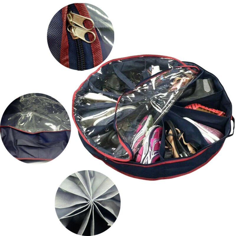 Underbed round sapatos botas solução de armazenamento organizador caixa arrumada tampa/by