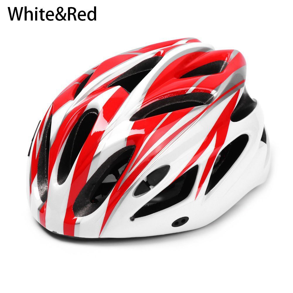 Ultralight Men/Women Cycling Road Bike MTB Helmet Windproof Helmet Mountain Road Bike Helmet Bicycle Outdoor Accessories: White-Red
