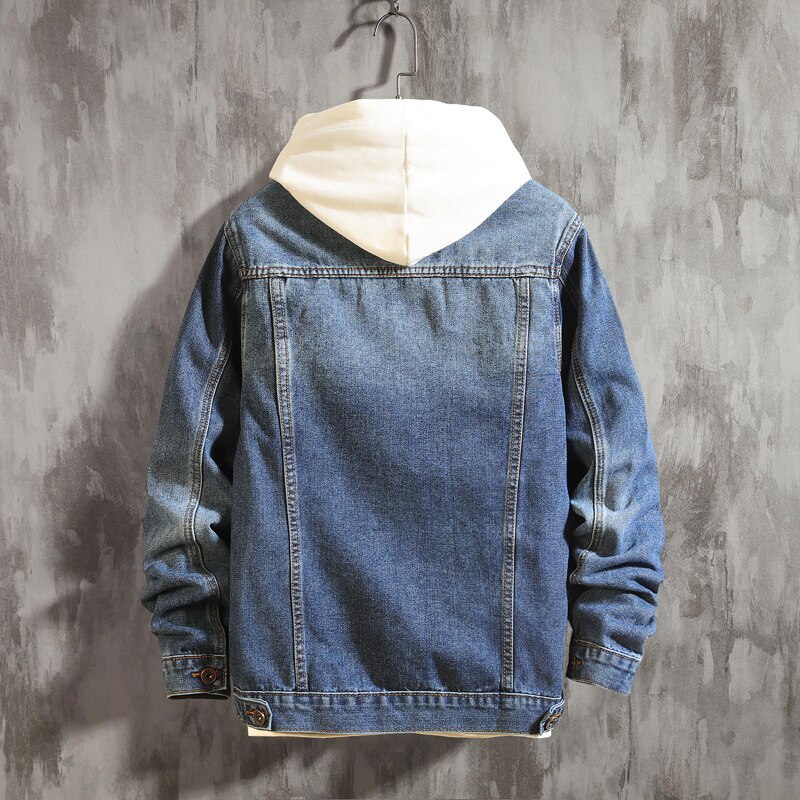 Men's Spring Autumn Washed Vintage Retro Denim Jacket Male Loose Casual Cowboy Coat