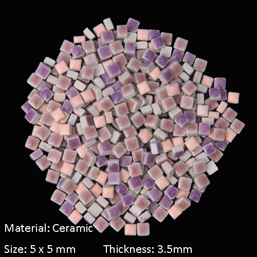 Tuile de mosaïque en Micro céramique de 5mm, épaisseur: 3.5mm, matériel artisanal pour loisirs de bricolage Mini carreaux de mosaïque en porcelaine, bricolage: Pink and Purple