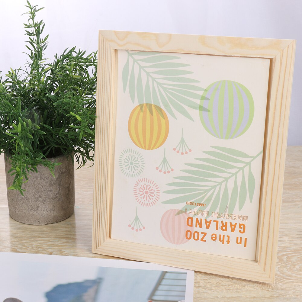 1PC Blank Wooden Picture Frame Wooden Wall Wall Decoration Children's Painting Display Box DIY Handmade Photo Frame S/M/L
