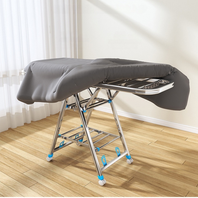 Wielowarstwowy wieszak robić suszenia ubrań ze stali nierdzewnej Składany wieszak na ubrania dla dzieci Wewnętrzny stojak na pranie robić przechowywania pościeli