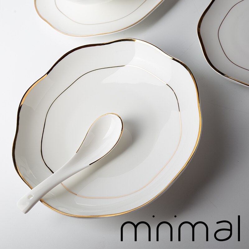 10 & 8 & 4 inch, real bone china dinner plate set, white porcelain plate, dishes for restaurant, white porcelain tray