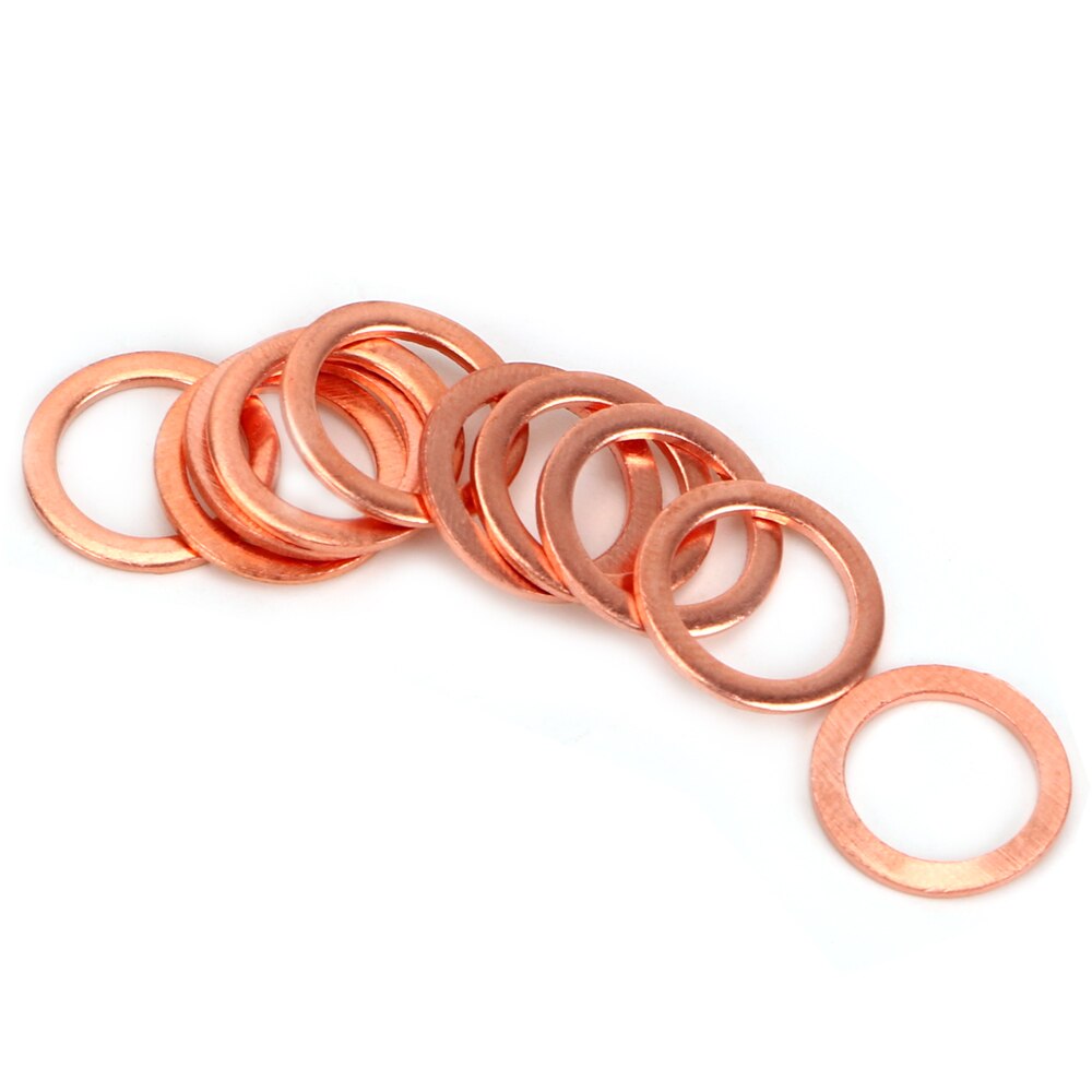 10 Pieces/Set 10*14*1mm Sump Plug Oil Seal Tools Fasteners Accessories For Car Truck Vehicle Solid Copper Crush Washers