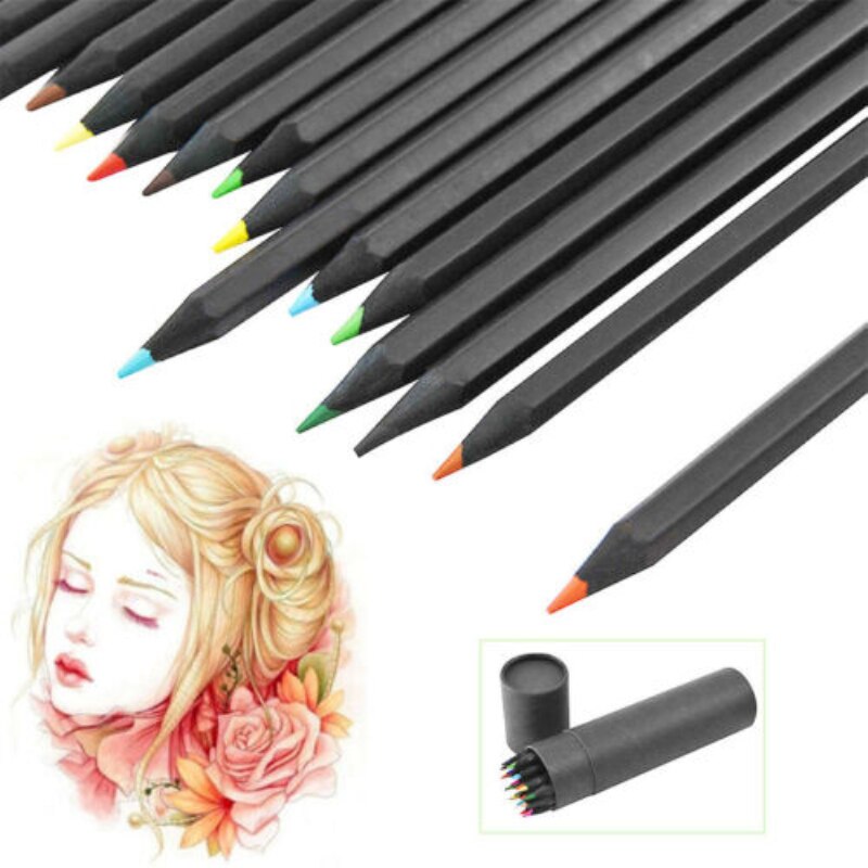 24 Colors Oil Art Pencil Sketching Drawing Adult Artist Non-toxic Colour