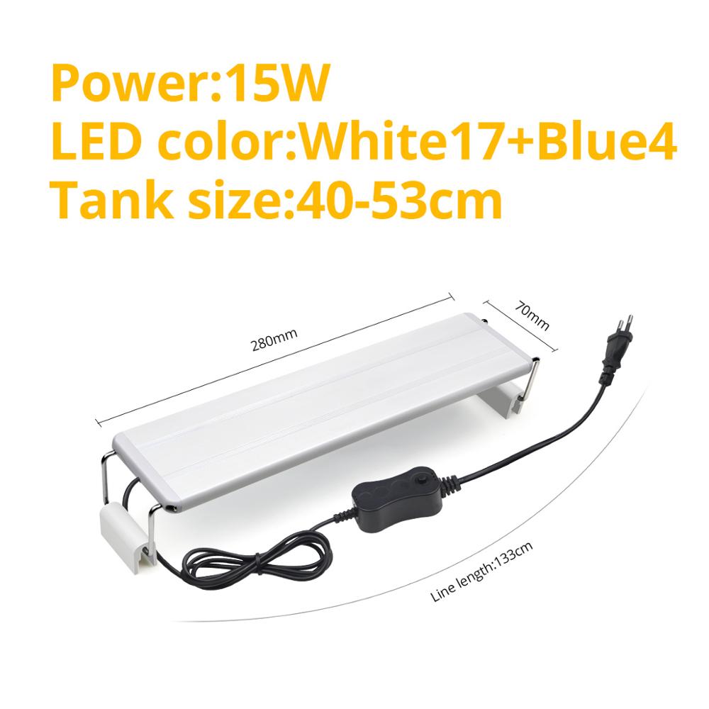 EU plug LED Aquarium Verlichting 18/28/38/48/58 CM Fish Tank Lamp Extensible Clip op LED Licht voor aquarium aquarium Decor verlichting: 28CM