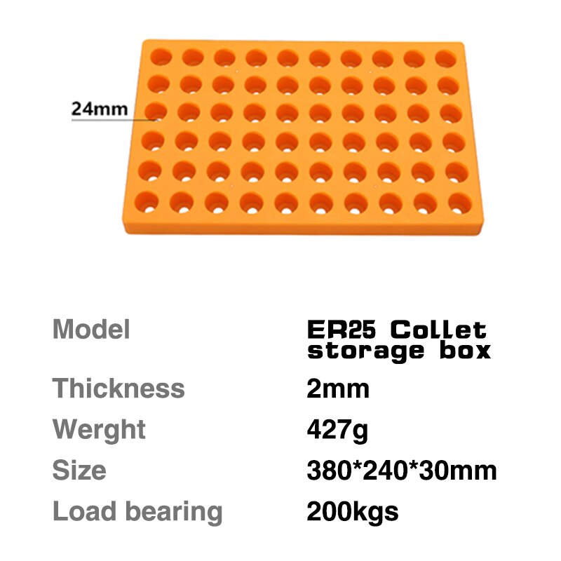 CNC machining center ER collet storage box 60 hole ER25 and 35 hole ER32 collet plastic finishing rack