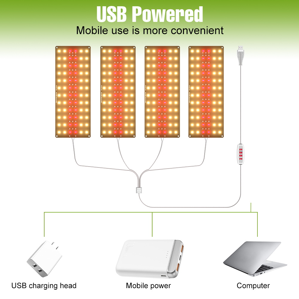 LED-Wachstumslicht, Vollspektrum-Quantum-Gremium-Lampe für drinnen-Wachstumsbox, Blumenpflanzen, Anbau, dimmbar, mit zeitliche Koordinierung, automatisches Ein-/Ausschalten