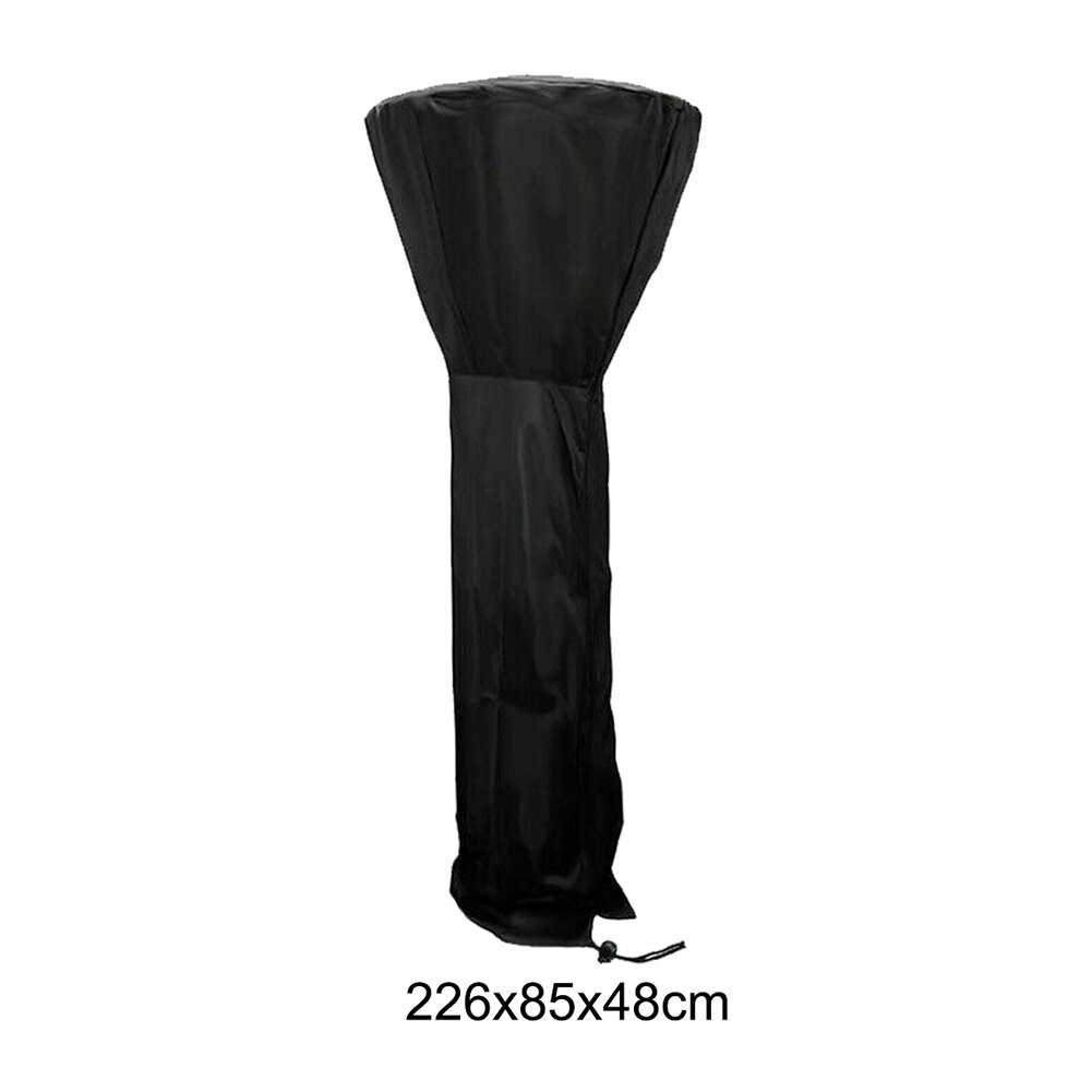 Universell kraftig hage multifunksjonell anti støv rund kuppel gassvarmer deksel møbelbeskytter utendørs terrasse hjem svart: 226 x 85 x 48cm