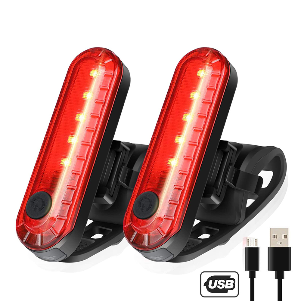 Rear Bike Tail Light USB Rechargeable Red Ultra Bright Taillights Fit On Bicycle Easy to Install for Cycling Safety: Red