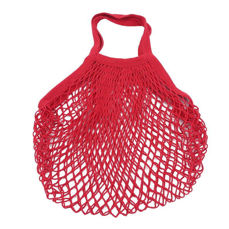 Reusable Hollow Net Bag Vegetables Mesh Storage Bags Portable Organizer Convenience Holder Kitchen Vegetables storages: red