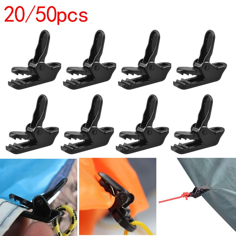 20/50pcs Awning Clamp Clips Outdoor Canopy Camping Tent Holder Shades Accessories Tighten Tool Garden Gazebos Tarp Fixed Clip