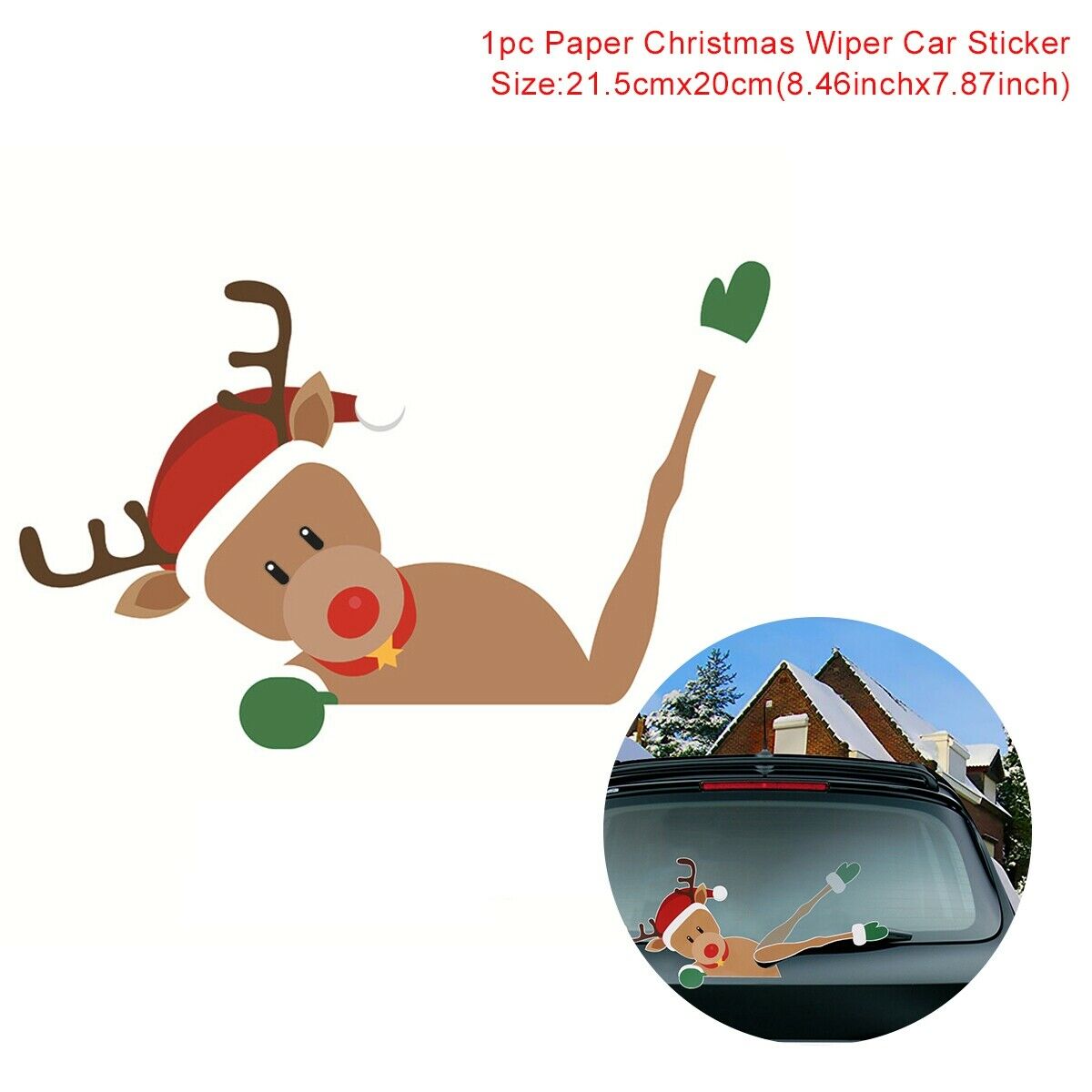 Christmas Decoration Santa Claus 3D PVC Waving Car Stickers Styling Window Wiper Decals Rear Windshield Decor: Styling C