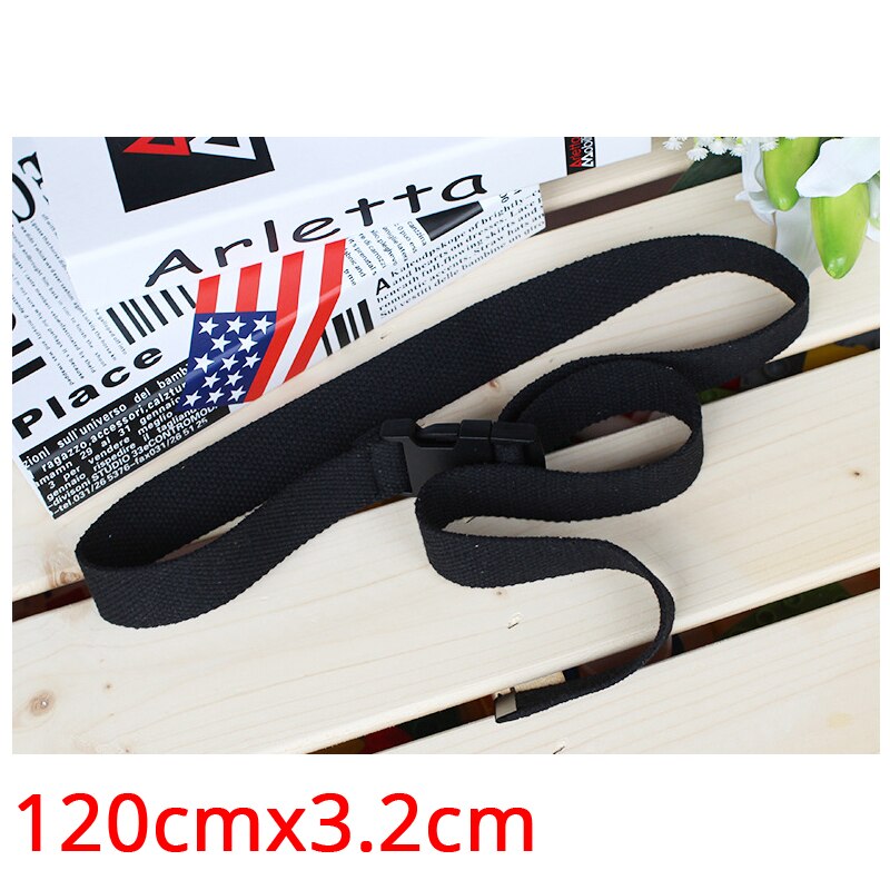 Ceinture longue imprimée flamme pour hommes et femmes, unisexe, en toile unie, , Jeans, sangle à boucle métallique, 130cm, 379: Black 148