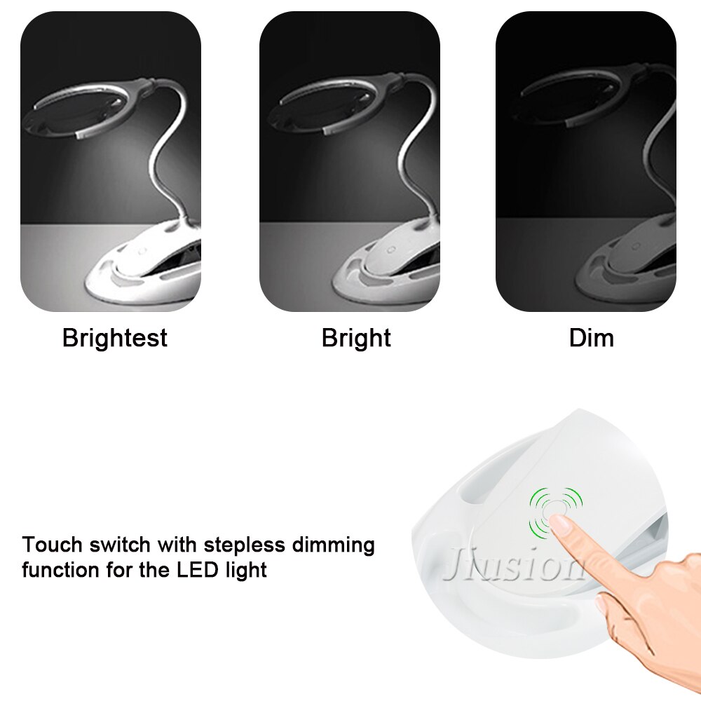 Illuminating Physics Magnifier Handheld Foldable Portable 3x 8x 120LXU Table Lamp Desk Mini Clip-on LED Glass Tool Repair Tools