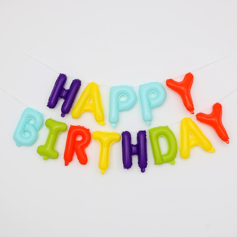 Ballons pour anniversaire, 13 pièces, lettres Happy Birthday, 16 pouces, décorations pour fête en aluminium, Rose or, argent, noir, fournitures de